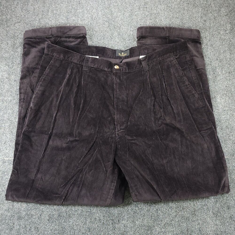 Bill Blass Black Label 42x32 Vintage 90s Dark Corduroy Pleated Pants NWT